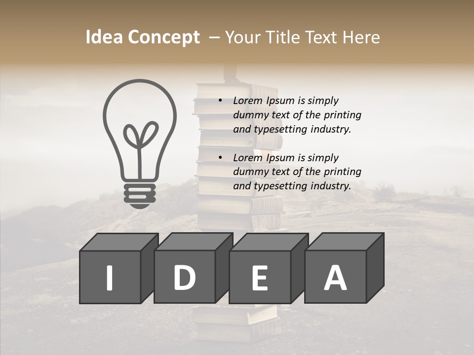 Book Pile Wisdom PowerPoint Template
