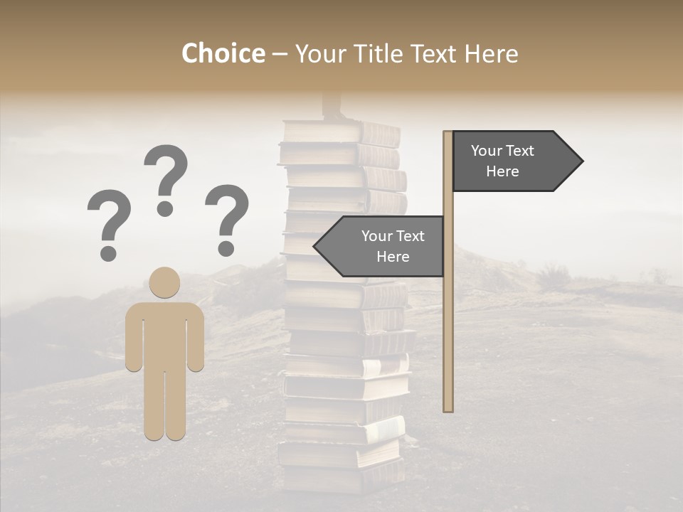 Book Pile Wisdom PowerPoint Template