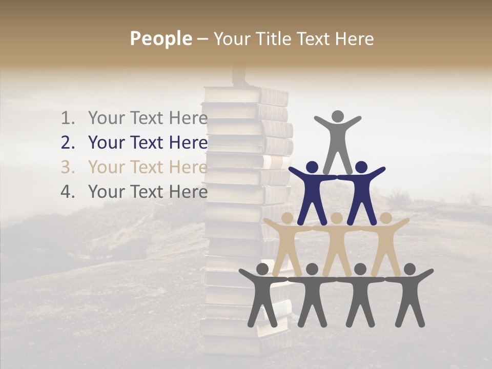 Book Pile Wisdom PowerPoint Template
