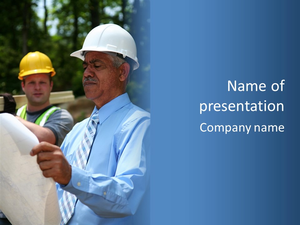 Construction Worker On The Job PowerPoint Template