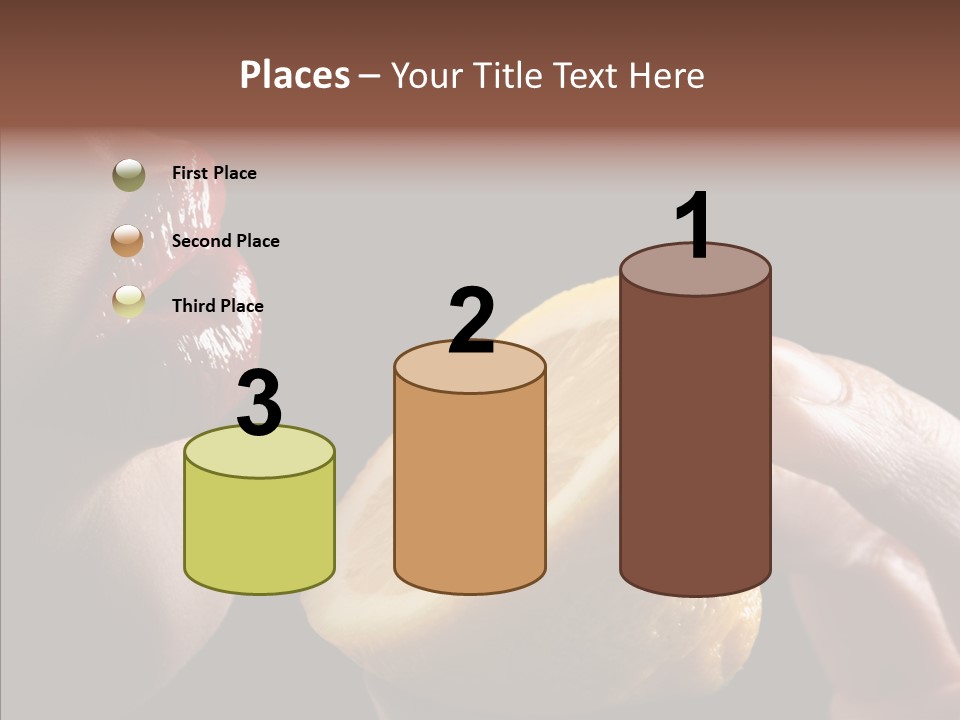 Red Woman Lips With Hand Holding Lemon PowerPoint Template