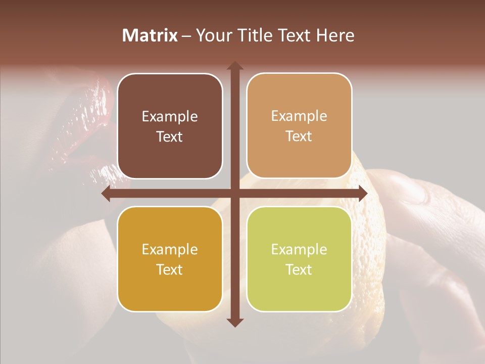 Red Woman Lips With Hand Holding Lemon PowerPoint Template