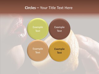 Red Woman Lips With Hand Holding Lemon PowerPoint Template