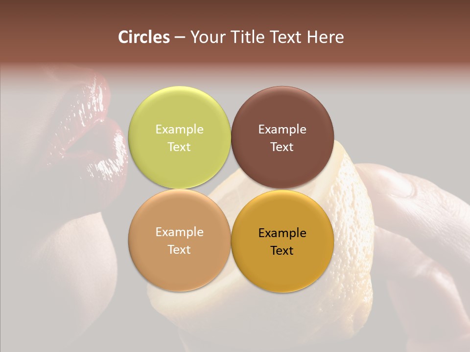 Red Woman Lips With Hand Holding Lemon PowerPoint Template