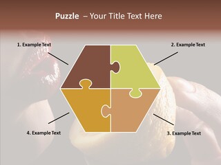 Red Woman Lips With Hand Holding Lemon PowerPoint Template