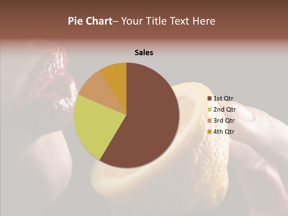 Red Woman Lips With Hand Holding Lemon PowerPoint Template