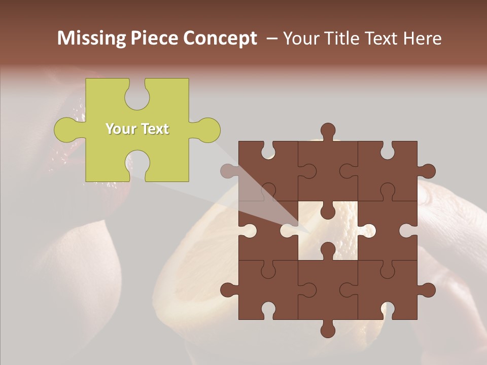 Red Woman Lips With Hand Holding Lemon PowerPoint Template