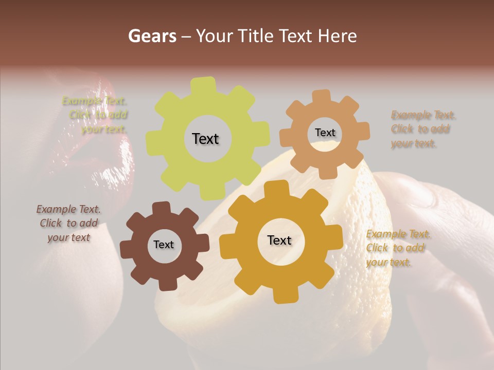 Red Woman Lips With Hand Holding Lemon PowerPoint Template