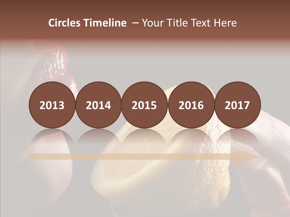 Red Woman Lips With Hand Holding Lemon PowerPoint Template