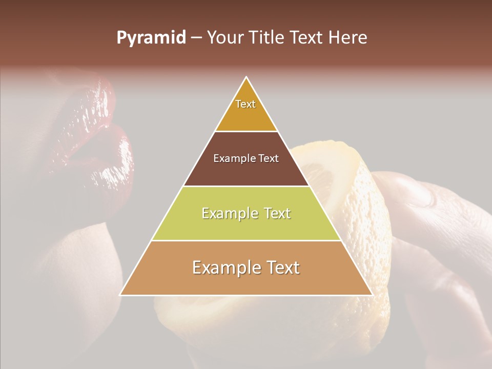 Red Woman Lips With Hand Holding Lemon PowerPoint Template