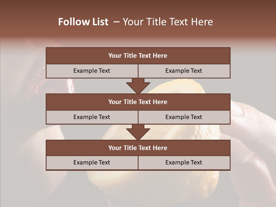 Red Woman Lips With Hand Holding Lemon PowerPoint Template