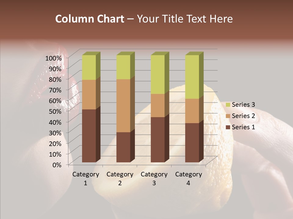 Red Woman Lips With Hand Holding Lemon PowerPoint Template