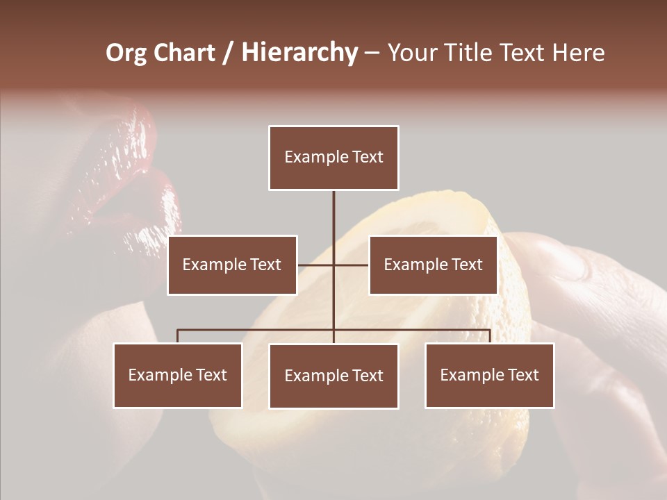 Red Woman Lips With Hand Holding Lemon PowerPoint Template