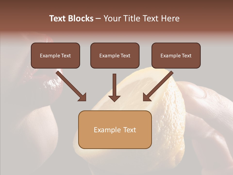 Red Woman Lips With Hand Holding Lemon PowerPoint Template