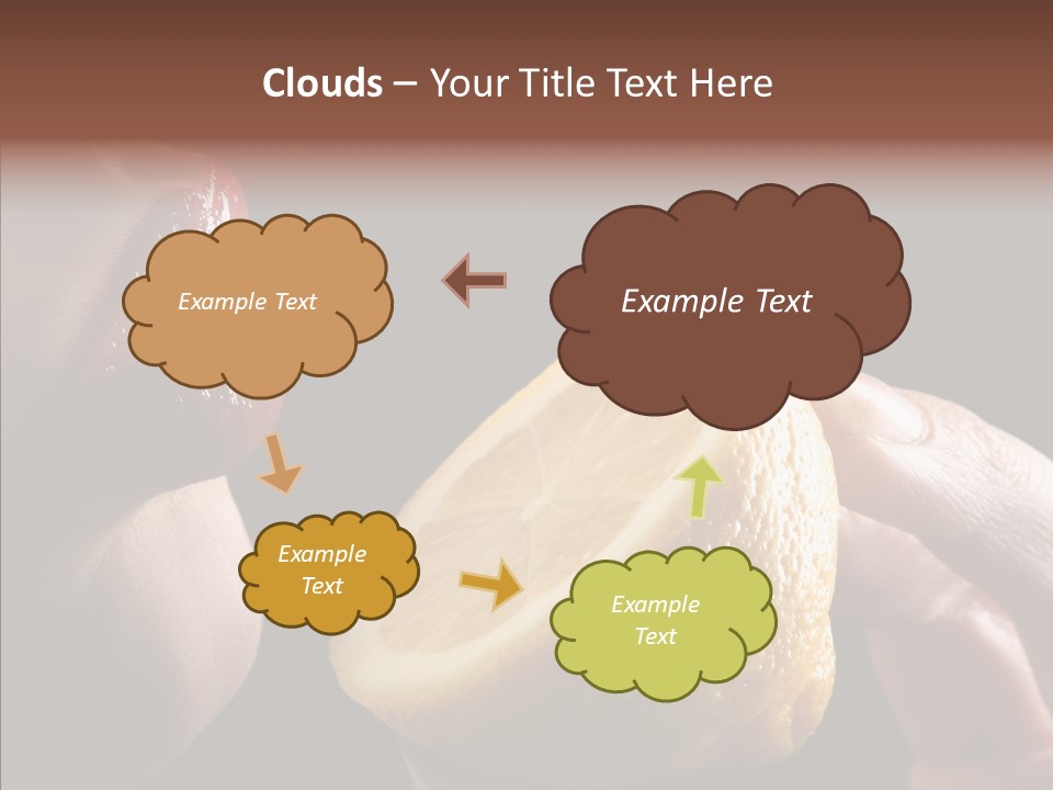 Red Woman Lips With Hand Holding Lemon PowerPoint Template