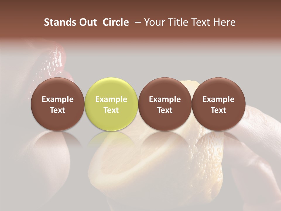 Red Woman Lips With Hand Holding Lemon PowerPoint Template