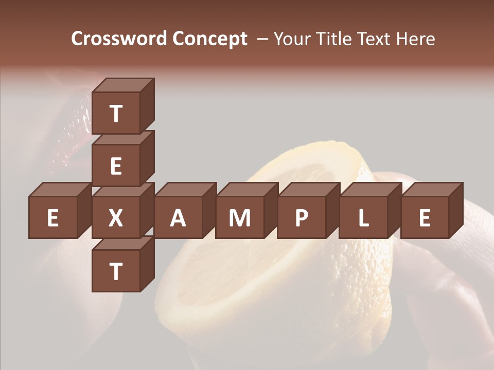 Red Woman Lips With Hand Holding Lemon PowerPoint Template