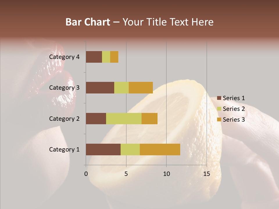 Red Woman Lips With Hand Holding Lemon PowerPoint Template