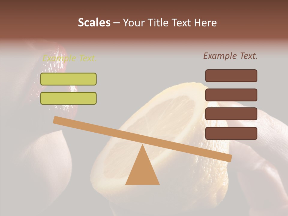 Red Woman Lips With Hand Holding Lemon PowerPoint Template