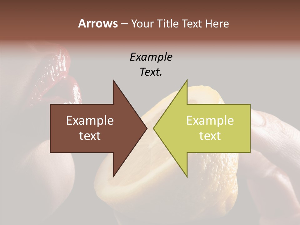 Red Woman Lips With Hand Holding Lemon PowerPoint Template