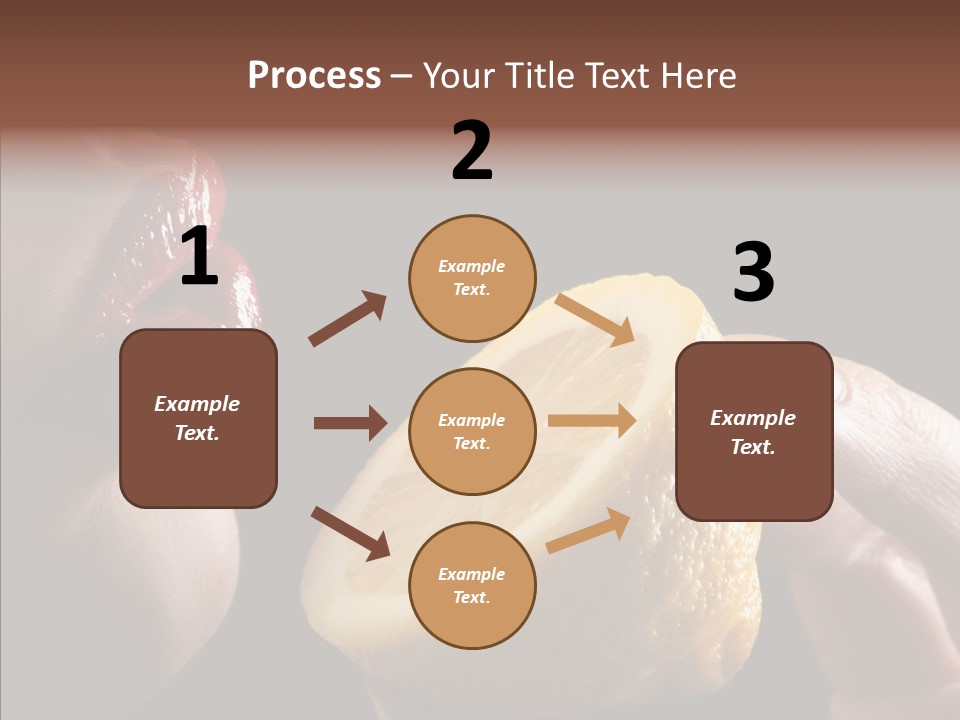 Red Woman Lips With Hand Holding Lemon PowerPoint Template