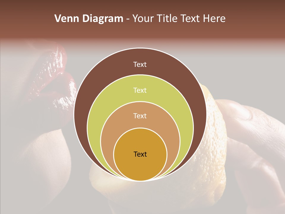 Red Woman Lips With Hand Holding Lemon PowerPoint Template