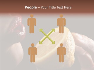Red Woman Lips With Hand Holding Lemon PowerPoint Template