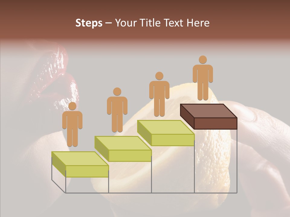 Red Woman Lips With Hand Holding Lemon PowerPoint Template