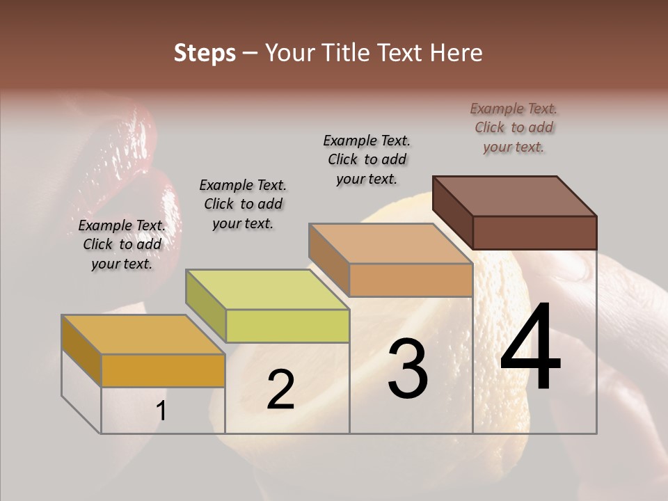 Red Woman Lips With Hand Holding Lemon PowerPoint Template