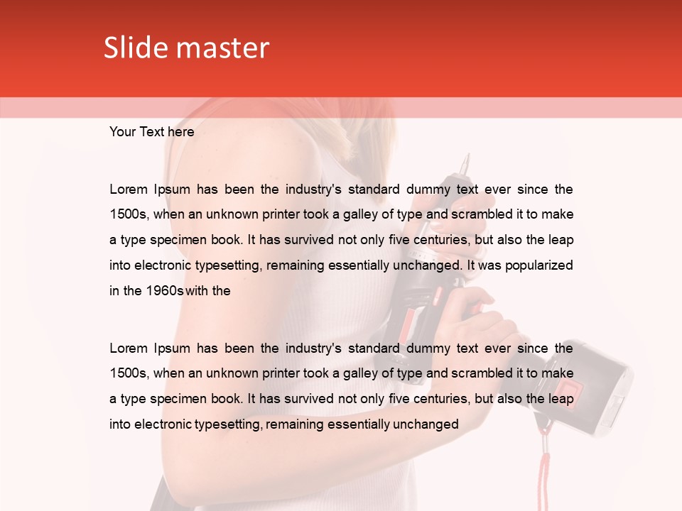 Female White Construction PowerPoint Template