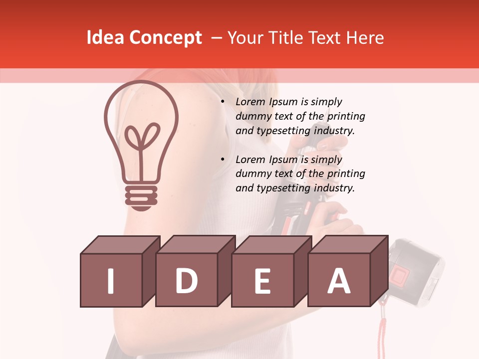 Female White Construction PowerPoint Template