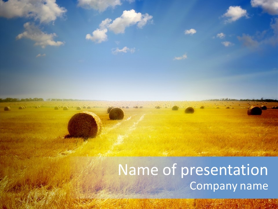 Countryside Mow Haystack PowerPoint Template