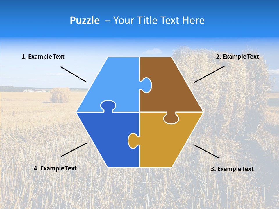 Season Wheat Blue PowerPoint Template
