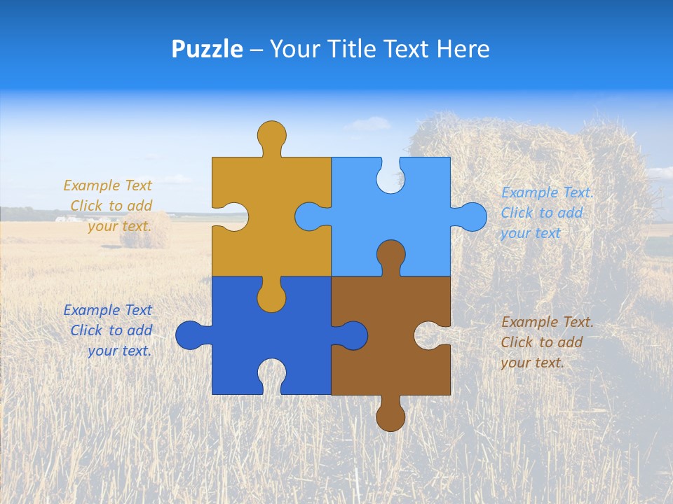 Season Wheat Blue PowerPoint Template