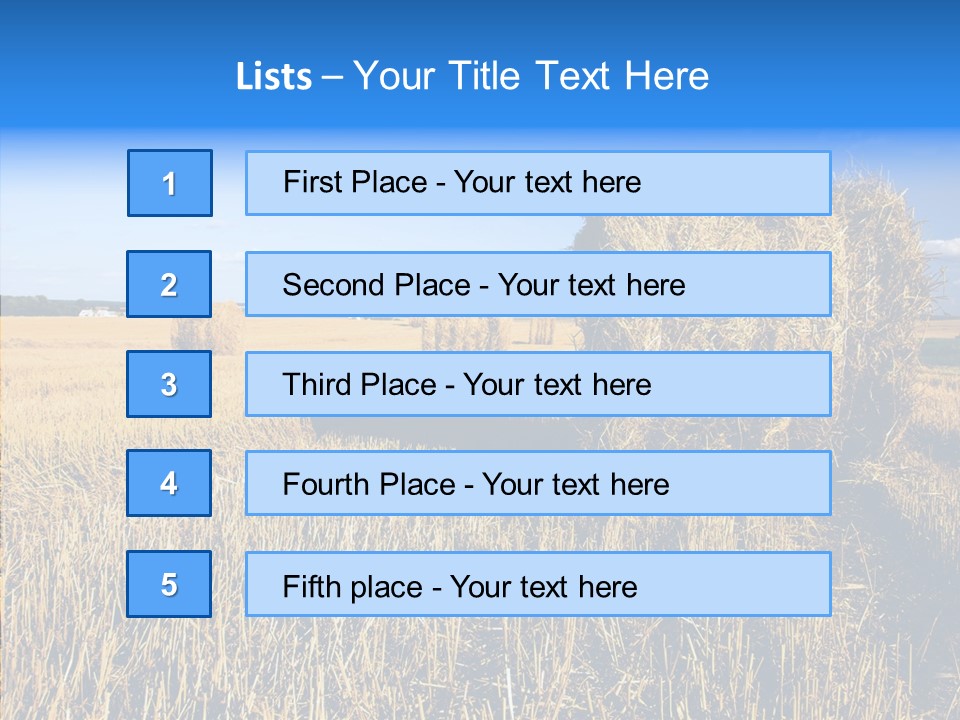 Season Wheat Blue PowerPoint Template