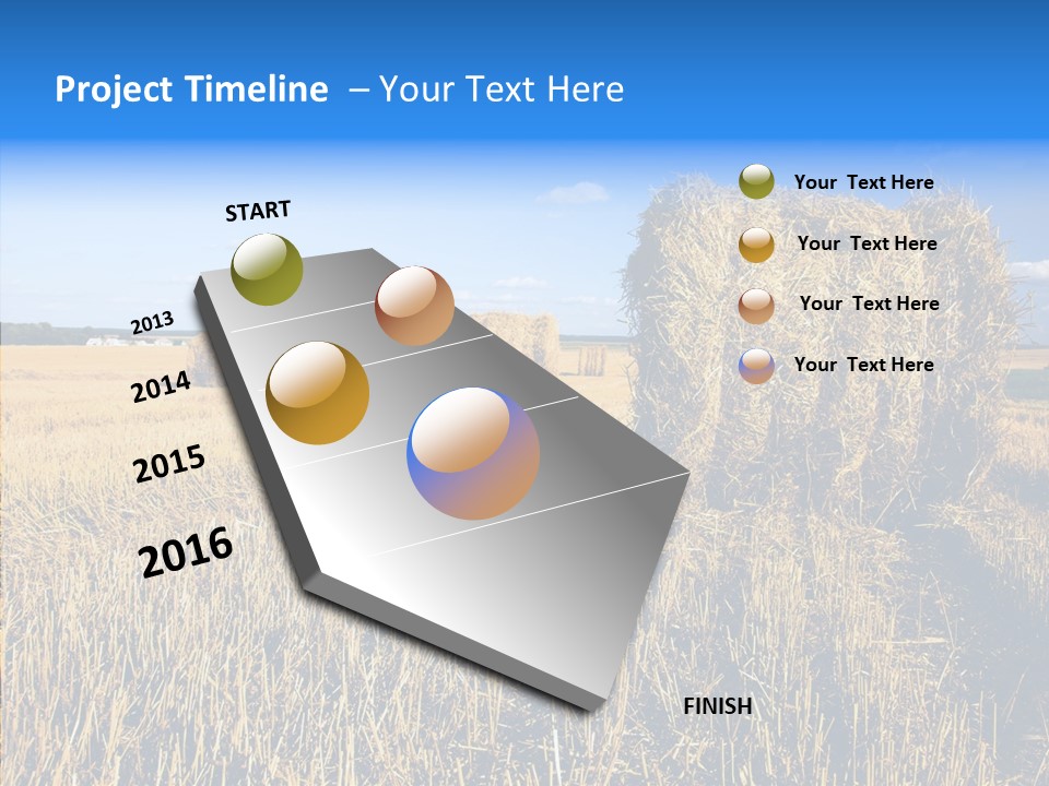 Season Wheat Blue PowerPoint Template