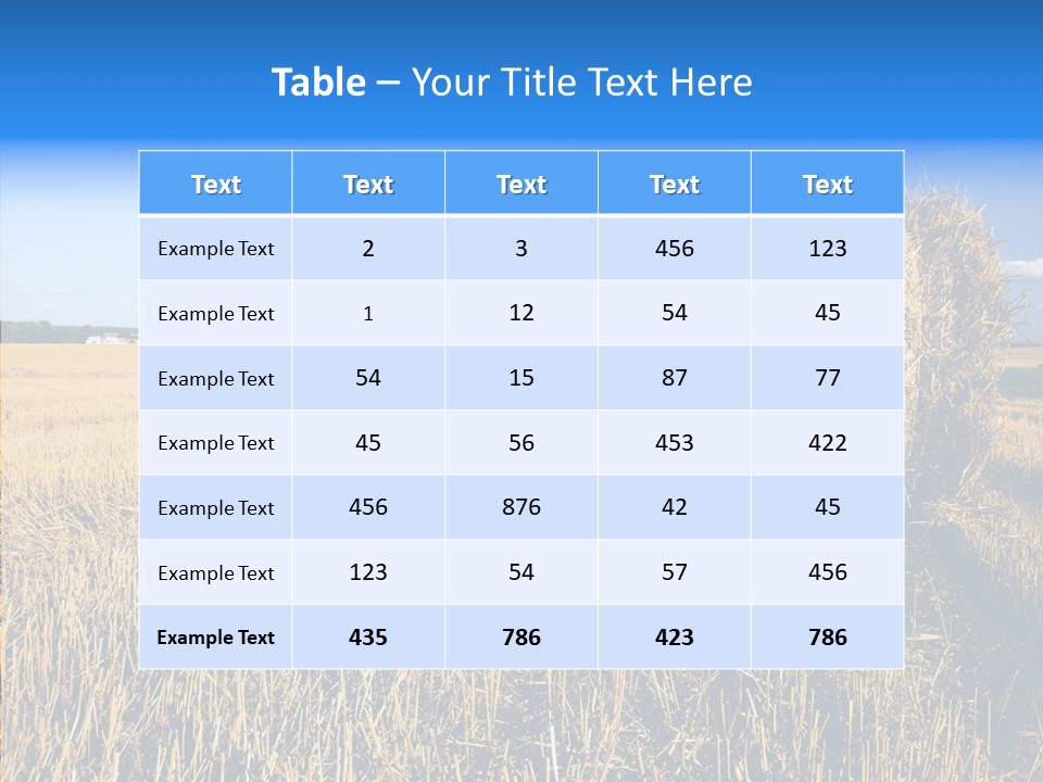 Season Wheat Blue PowerPoint Template