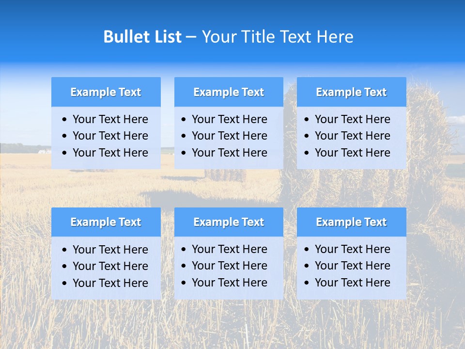 Season Wheat Blue PowerPoint Template
