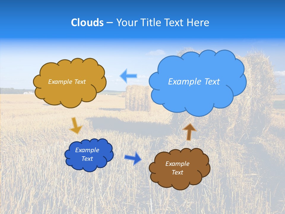 Season Wheat Blue PowerPoint Template