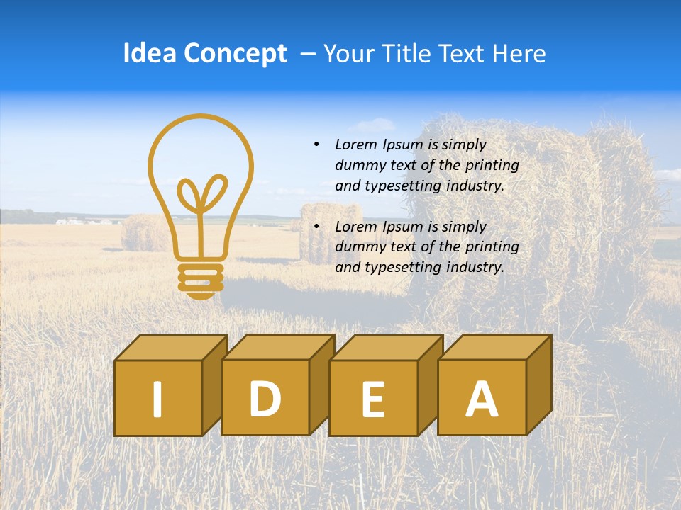 Season Wheat Blue PowerPoint Template