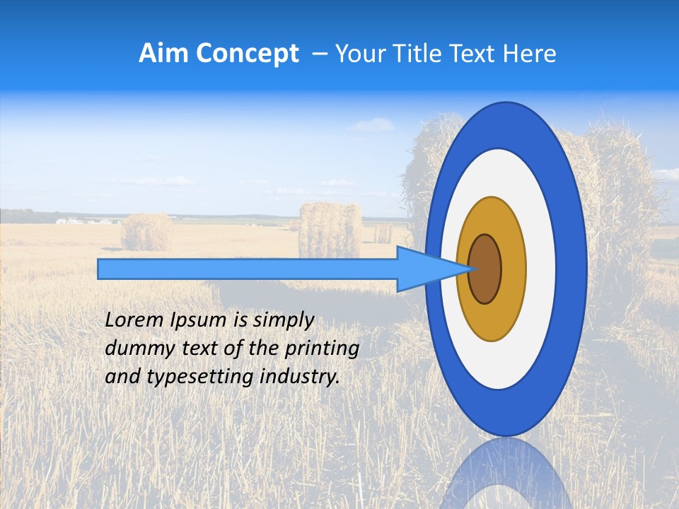 Season Wheat Blue PowerPoint Template