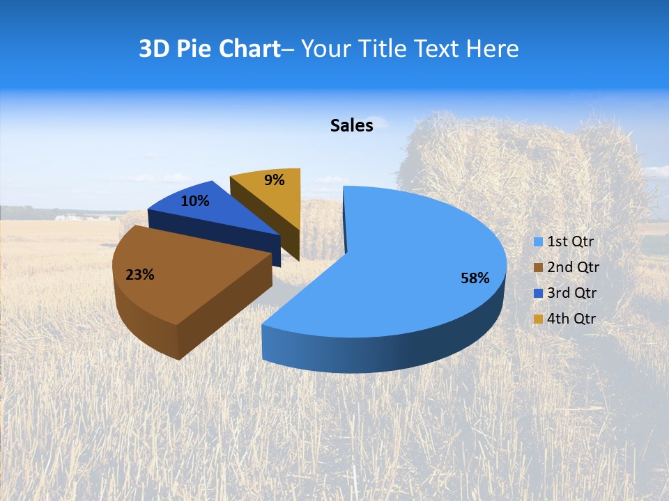 Season Wheat Blue PowerPoint Template