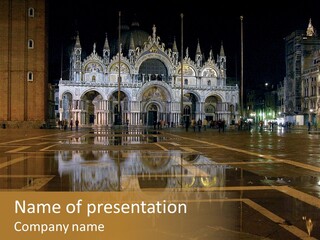 Water Saint Square PowerPoint Template