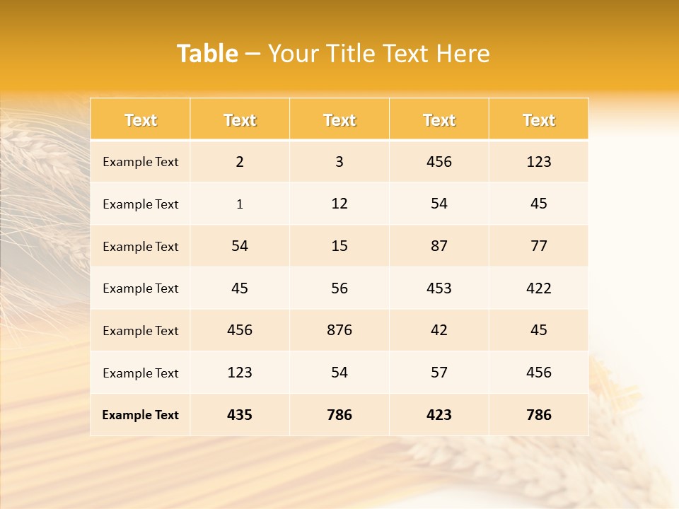 Wheat Nutrition Beautiful PowerPoint Template