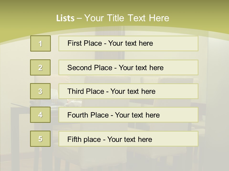 Table Room Chair PowerPoint Template