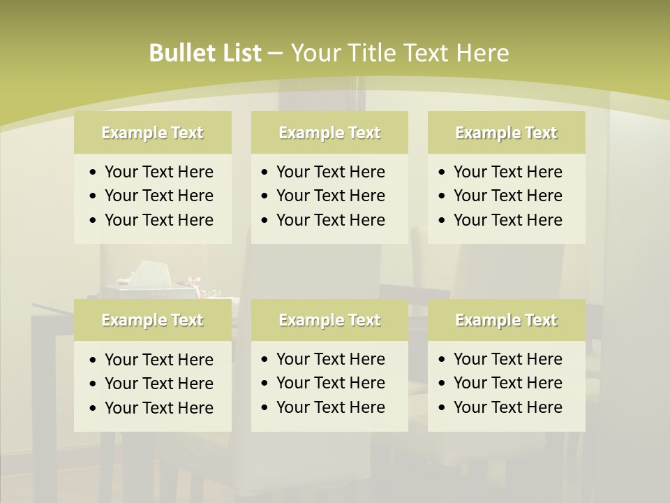 Table Room Chair PowerPoint Template