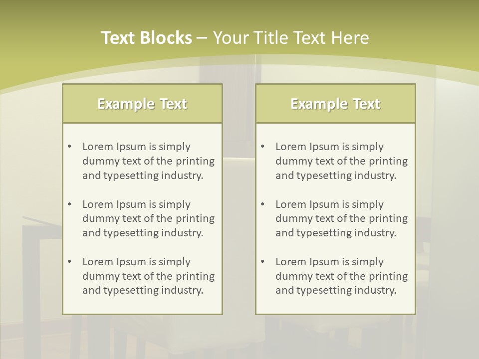 Table Room Chair PowerPoint Template