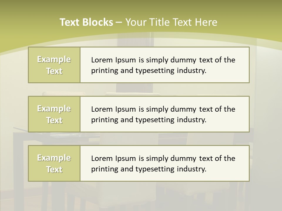 Table Room Chair PowerPoint Template