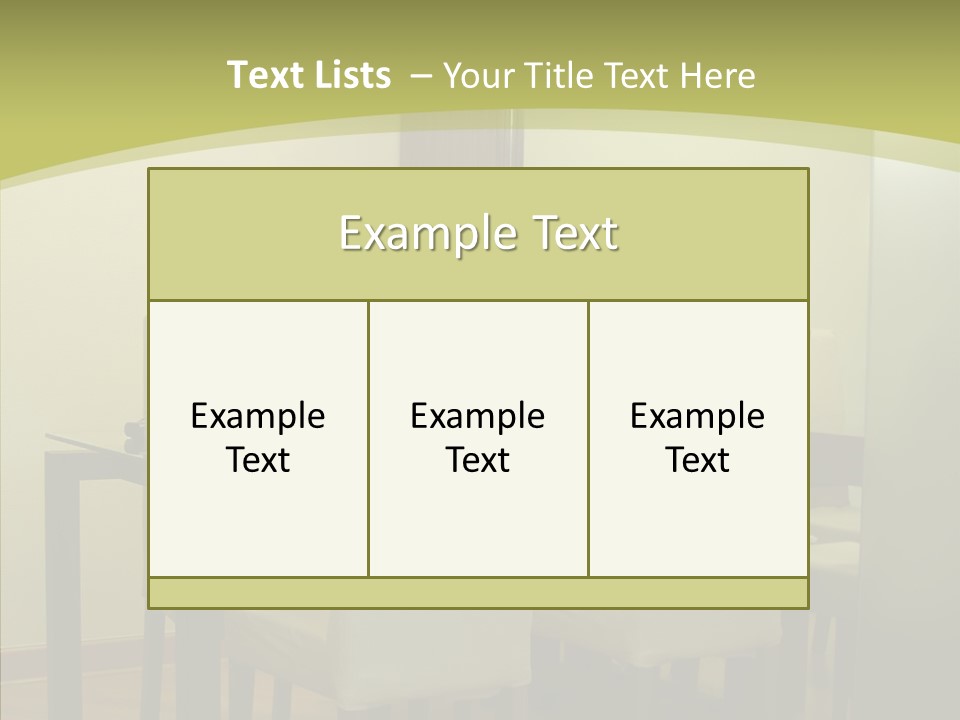 Table Room Chair PowerPoint Template