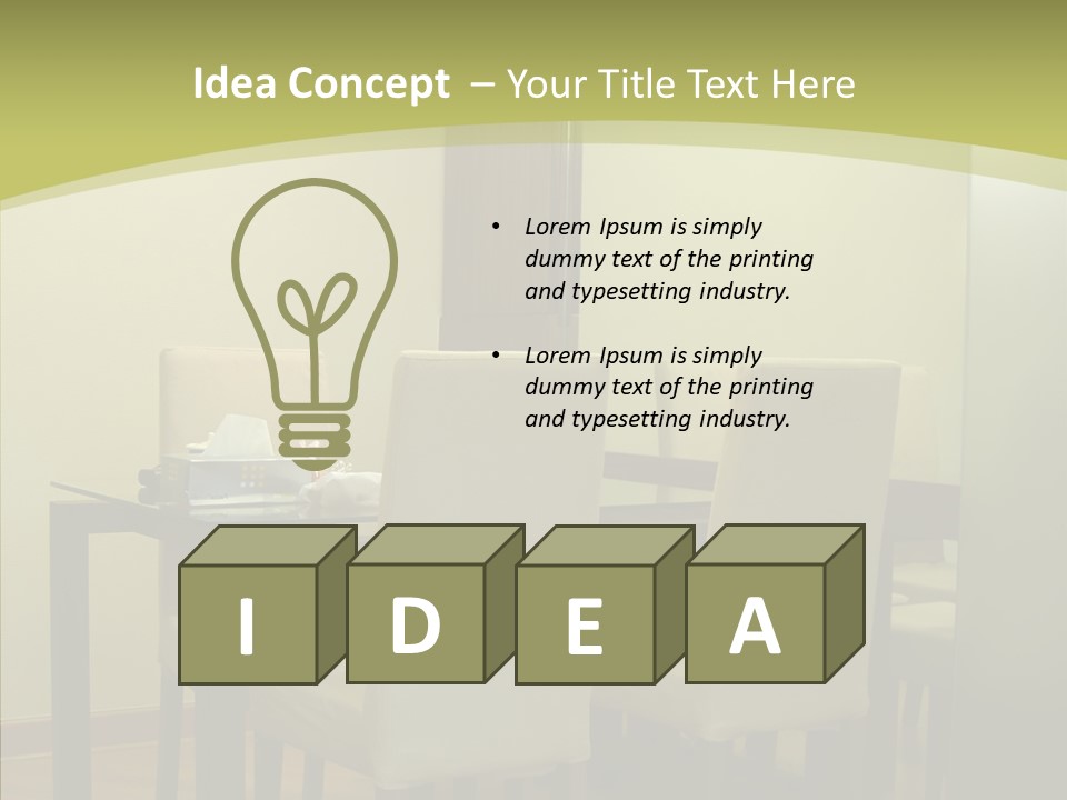 Table Room Chair PowerPoint Template